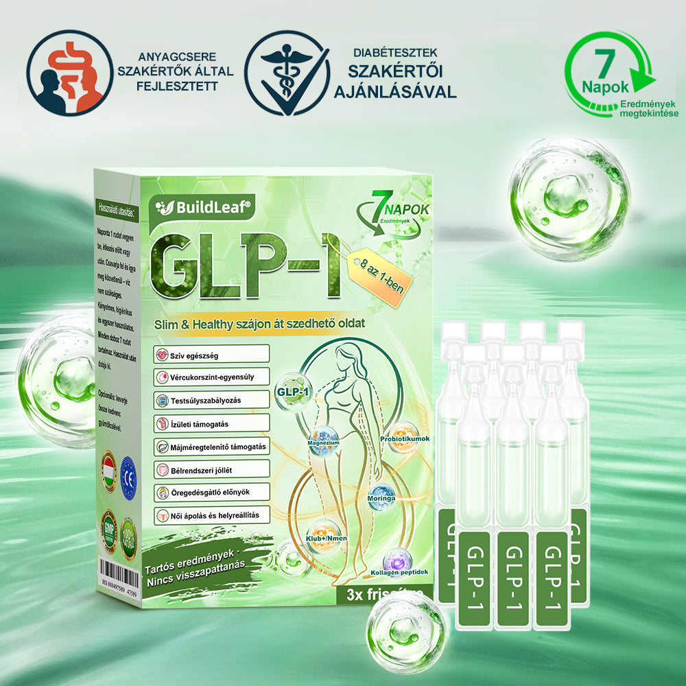 🌿𝑩𝒖𝒊𝒍𝒅𝑳𝒆𝒂𝒇® GLP-1 8 az 1-ben Fit & Vital Szájon át szedhető oldat – Napi egyszer, 7 nap alatt látható változás / Elhízás, szív- és érrendszeri egészség, cukorbetegség, alvási apnoe, bélrendszer egészsége, ízületi problémák és még sok más esetén