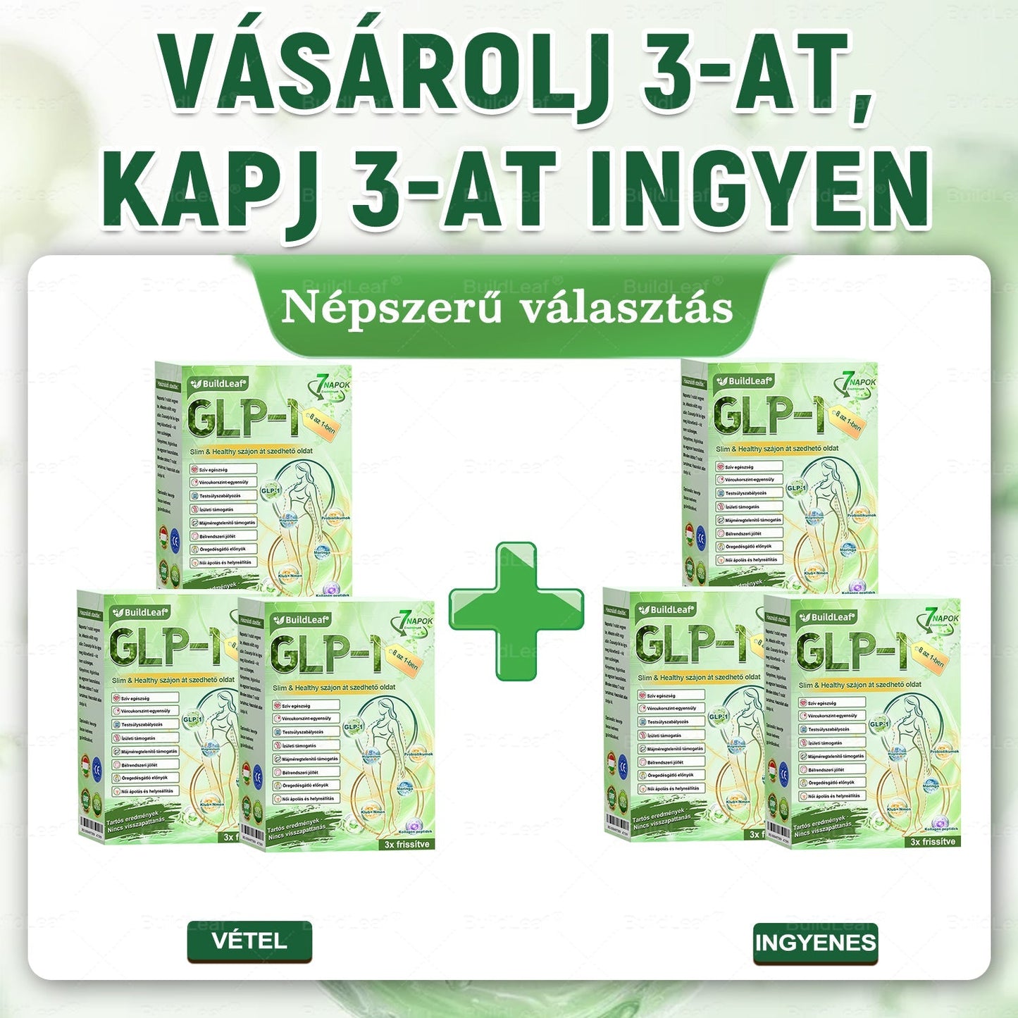 🌿𝑩𝒖𝒊𝒍𝒅𝑳𝒆𝒂𝒇® GLP-1 8 az 1-ben Fit & Vital Szájon át szedhető oldat – Napi egyszer, 7 nap alatt látható változás / Elhízás, szív- és érrendszeri egészség, cukorbetegség, alvási apnoe, bélrendszer egészsége, ízületi problémák és még sok más esetén